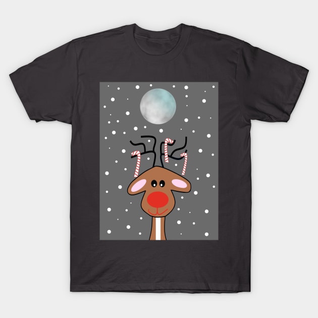 MOONLIGHT  Christmas Reindeer T-Shirt by SartorisArt1